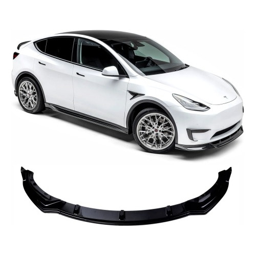 Spoiler Dianteiro Tesla Modelo Y Front Lip Black Piano Vo6