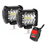 Par Faros Auxiliar Led 60w Spot/flood Cree Moto + Switch- Xp