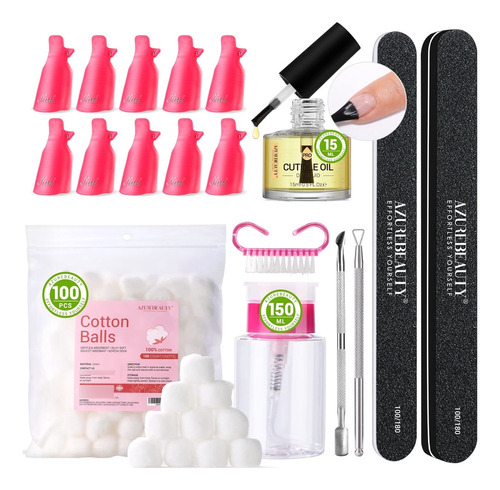 Kit De Herramientas Para Quitar Esmalte De Uñas Con Aceite.