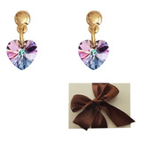 Aretes Corazón Magic Swarovski 22k Regalo Pareja Aniversario