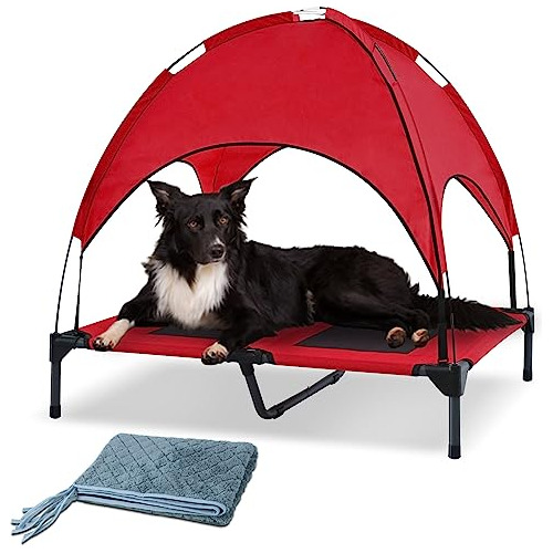 Cama Elevada Para Perros Con Toldo Para Playa Al Aire Libre,