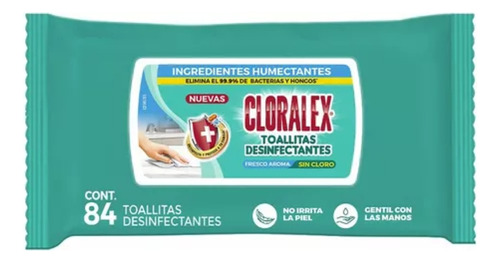 Toallitas Desinfectantes Cloralex Con Aroma Fresco De 84 Uds