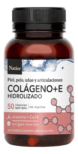 Colágeno+ E Hidrolizado Natier 50cap Piel Sin Arrugas