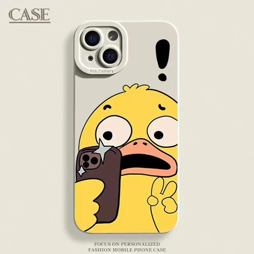 Funda De Teléfono Cartoon Funny Selfie Duck Para iPhone 15 P