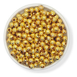 Bola Bolita Perla Metal Dorado 6mm 50gr 180u Armar Bijou