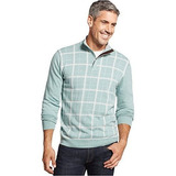 Tasso Elba Mens Long Sleeves Plaid Pullover Sweater