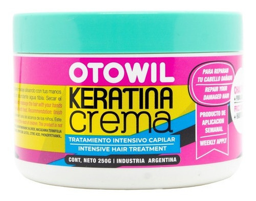 Otowil Keratina Crema Máscara Antifrizz Nutritiva X 250g