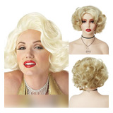 Peruca Sintética De Cabelo Curto Encaracolado Fe1950s Wigs 6