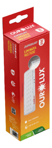 Luminária Luz De Emergência Superled Bivolt 30 Leds Ourolux