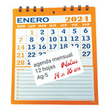 Calendario Chico Organizador Mensual Con Espiral 14 X 16 Cm