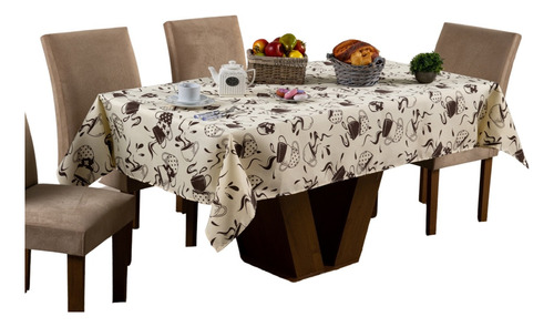 Toalha De Mesa Estampada 4 Lugares 1,45m X 1,45m Cozinha Etc