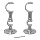 Soporte Doble Central Para Cortinero C/tornillos -lusar- 2pz