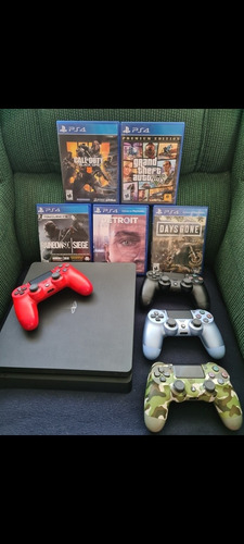 Playstation 4 Ps4 Historia 1tb Con 5 Juegos, 4 Controles. 