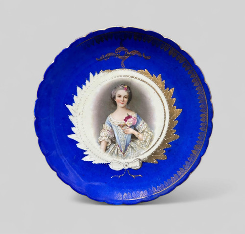 Plato De Porcelana Saxe Descolorido El Dorado