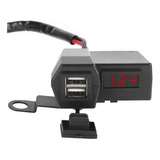 Cargador Usb Doble Con Pantalla Para Motocicleta