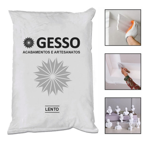 Gesso Lento Em Pó 2kg Branco