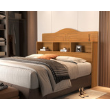 Cabeceira De Cama Casal Box Com 3 Nichos Vivian  Mdf 138/140