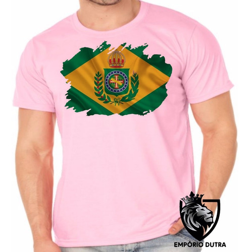 Camiseta Infantil A Adulto Bandeira Brasil Imperio Monarquia