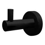 Cabide Preto Simples Porta Toalha Mão Rosto Aço Inox Lavabo