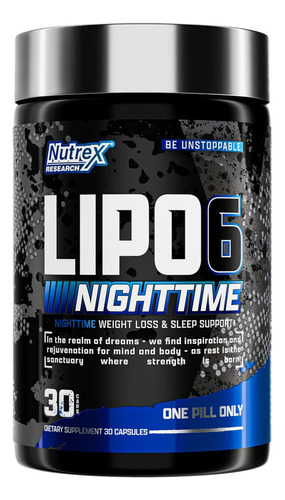 Nutrex Lipo 6 Black Nighttime Uc 30 Caps Nocturno Sf Tg10