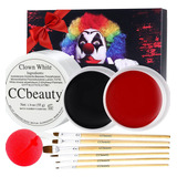 Ccbeauty Kit De Maquillaje Profesional De Payaso Blanco, Ne.