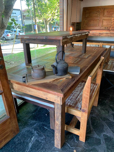 Mesa De Comedor Pinotea Reciclada Maciza Vintage Rústica