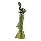 Figura Mujer Africana 39cm Nacar Vasija Deco Moderno Zn 