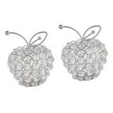 2x Moderno Cristal Brillante Estrás Fruta Ornamentos