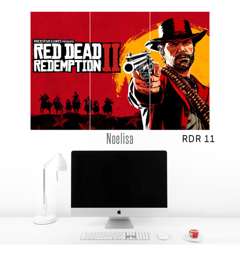 Cuadros Tripticos Red Dead Redemption 2 - 90x60 Cm