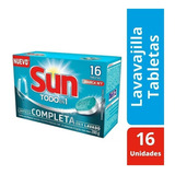 Detergente Para Lavavajillas Sun 3 En 1 Tabletas En Caja 16 