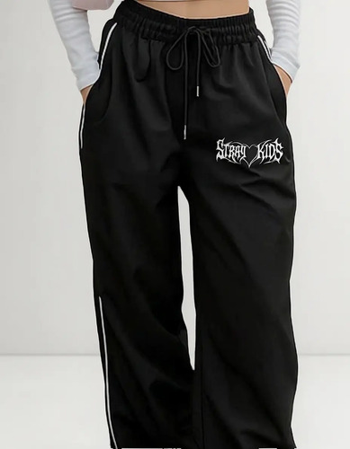 Calça Feminina Reta Larga Stray Kids K-pop Y2k Tecnossport