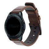 Pulseira Couro Para Samsung Gear Sport R600 - Marrom Escuro