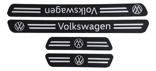 4 Embellecedores Autos Estribo Volkswagen Negro Aluminio