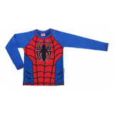 Remera Proteccion Uv Con Estampado Spiderman Araña 2-12 Chil