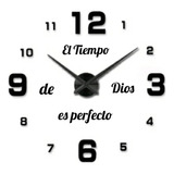 Reloj De Pared 3d Tamaño  50x50cm Mini + Frase En Vinilo 