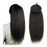 Extensiones De Coleta Negra De 20 Pulgadas Con Clip