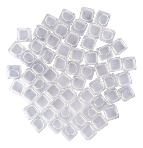 60 Cubos De Hielo Reuable De Plastico Transparente Blanco Pa