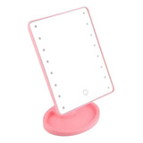 Espelho De Maquiagem Touch 16 Leds Getit Well Moldura Rosa