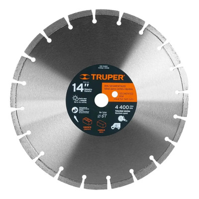 Disco De Diamante, 14' Para Concreto Truper 12548 Color Gris | Meses sin interés
