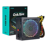 Fonte 600w Vinik Dash - Padrão Atx - Preto - Rgb - Vfg600wpr