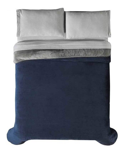 Cobertor Invernal Alaska King Size Azul Borrega Vianney
