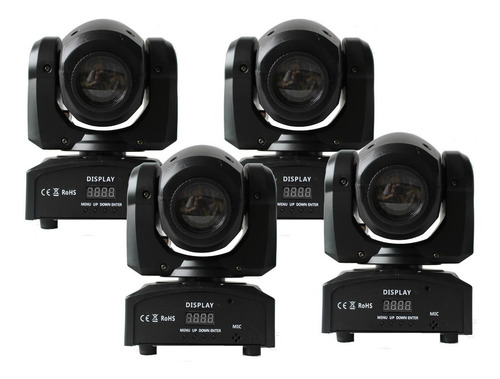 Pack 4 Cabezal Movil Led Spot 10w Ls01 Gobos Flash Dmx Envio