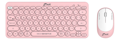 Kit Teclado Y Mouse Inalámbrico Jyr Ctmijr-011 Rosa