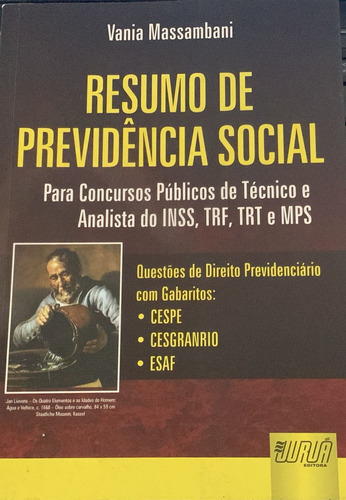 Livro  Resumo De Previdência Social, Para Concursos