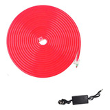 Tira Manguera Neon Led Flexible Roja 5mts Con Fuente