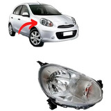 Farol Nissan March 2010 2011 2012 2013 2014 Lado Direito