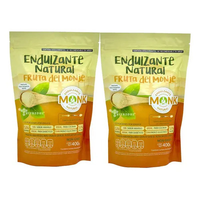Fruta Del Monje Sustituto De Azúcar 400 Gr 2 Sobres | Meses sin interés