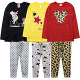 10 Roupa Infantil Meia Estação Menina 5 Blusas + 5 Legging