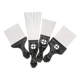 Set De Pelo Comb Afro Comb De 4 Piezas, Herramientas Negras,