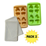 Pack 2 Bandejas Cubos De Hielo Molde Hielera